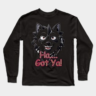 funny wolf scary style Long Sleeve T-Shirt